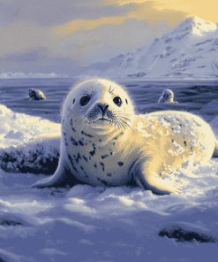 Harp Seal Winter Wonderland Diamond Painting