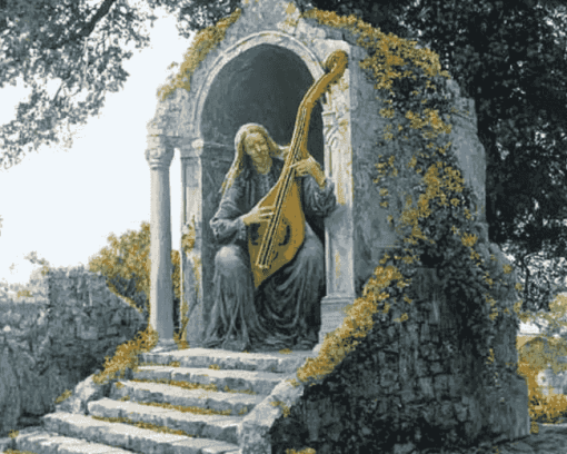 Harpist Architecture Diamond Painting