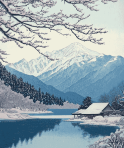 Hasui Kawase Snowy Landscape Diamond Painting