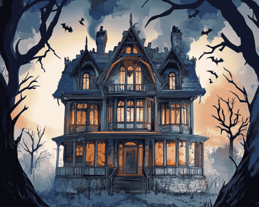 Haunted Home Diamond Painting