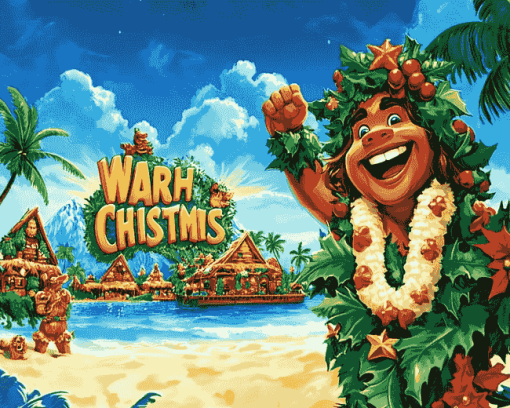 Hawaiian Christmas Animation Diamond Painting