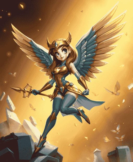 Hawkgirl Fantasy Cartoons Diamond Painting