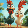 Hei Hei and Pua Cartoon Diamond Painting