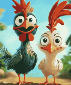 Hei Hei and Pua Cartoon Diamond Painting