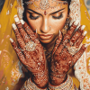 Henna-Inspired Wedding Hand Jewelry Diamond Painting