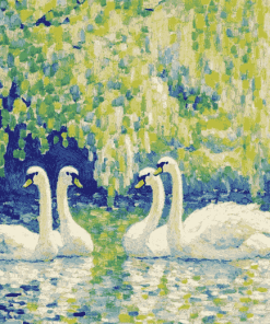 Henri Edmond Cross Swan Family Diamond Painting