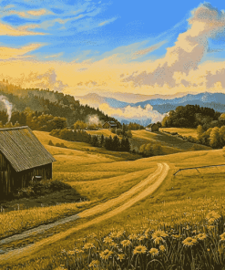 Hillside Farm Landscapes Diamond Painting