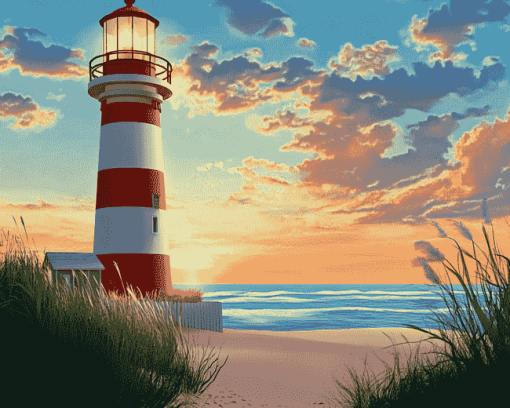 Hilton Head Lighthouse Animation Diamond Painting