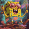 Hippie SpongeBob Cartoons Diamond Painting