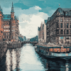 Historic Hamburg Scenes Diamond Painting