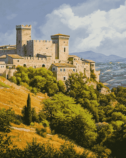 Historic Rocca Maggiore Italy Diamond Painting