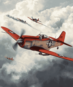 Historic Tuskegee Airmen Military Plane Diamond Painting