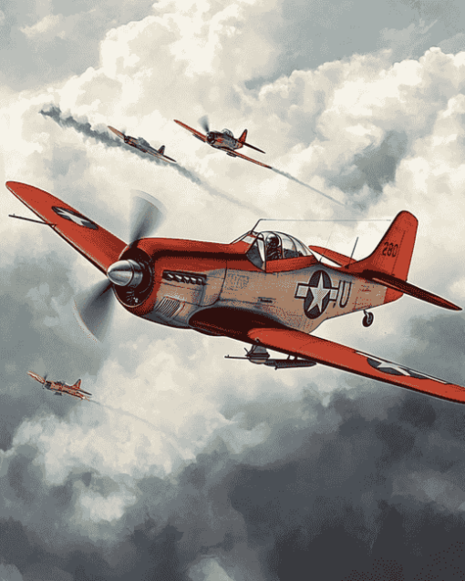 Historic Tuskegee Airmen Military Plane Diamond Painting