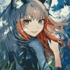 Holo Anime Wolf Girl Diamond Painting