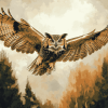 Horned Owl Birds Diamond Painting