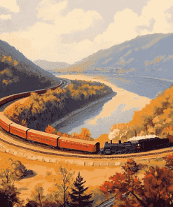 Horseshoe Curve Landscape Diamond Painting