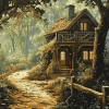 House in Forest Diamond Painting