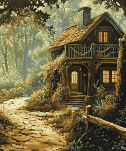 House in Forest Diamond Painting