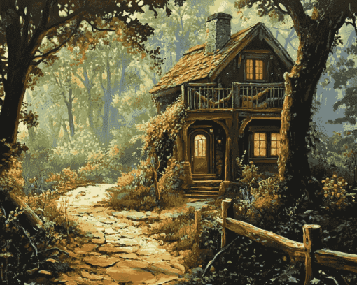 House in Forest Diamond Painting