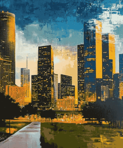 Houston Skyline in Texas Diamond Painting