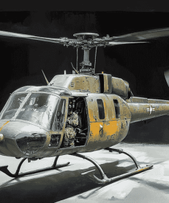 Huey Helicopter Aircraft Diamond Painting