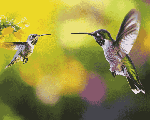 Hummingbird and Bee Nature Diamond Painting