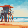 Huntington Beach Seascape Diamond Painting