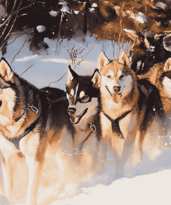 Husky Adventure Diamond Painting