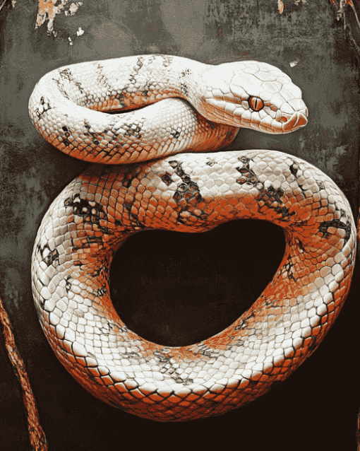 Hypomelanistic Corn Snake Diamond Painting