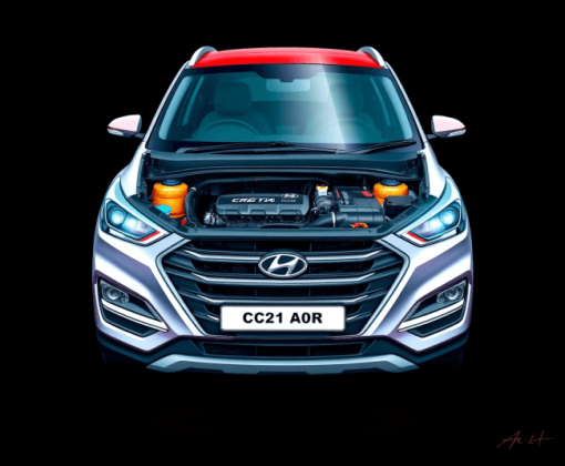 Hyundai Creta Car Engine Diamond Painting