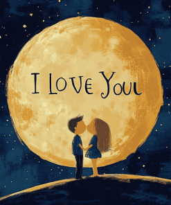 I Love You To The Moon And Back Quote Diamond Painting