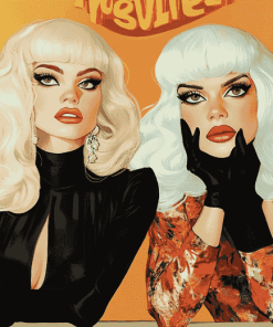 Illustration Trixie And Katya Animation Diamond Painting