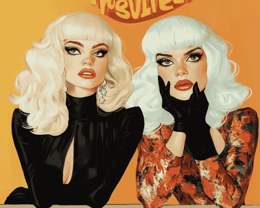 Illustration Trixie And Katya Animation Diamond Painting