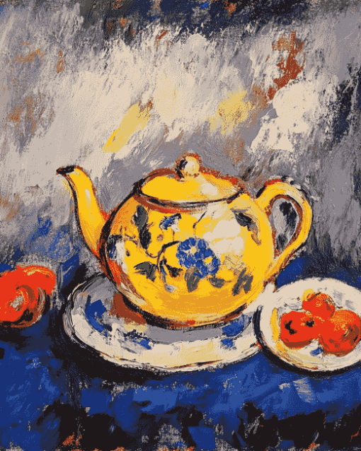 Impressionist Vintage Teapots Diamond Painting