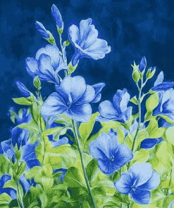 Indigo Leaf Flower Diamond Painting