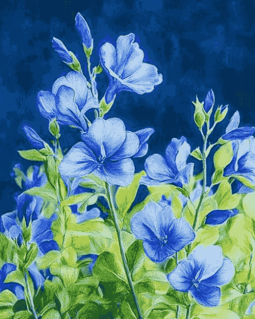 Indigo Leaf Flower Diamond Painting