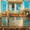 Italian Blossoms Balcony Diamond Painting