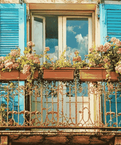 Italian Blossoms Balcony Diamond Painting