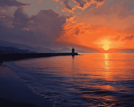 Italy Seascapes Sunset Diamond Painting