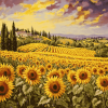 Italy Sunflower Landscapes Diamond Painting