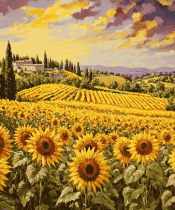 Italy Sunflower Landscapes Diamond Painting