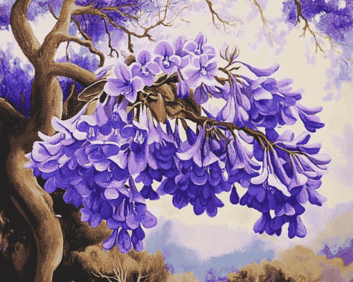 Jacaranda Trees Diamond Painting