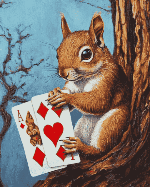 Jack of Diamonds Squirrel Diamond Painting