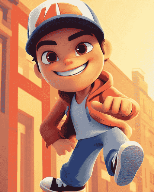 Jake Subway Surfers Animation Diamond Painting