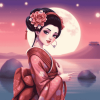 Japanese Geisha Cartoon Diamond Painting