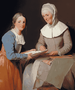 Jean Simeon Chardin Mother Daughter Diamond Painting