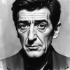 Jonathan Frid Black and White Diamond Painting