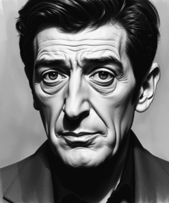 Jonathan Frid Black and White Diamond Painting