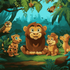 Jungle Animals Cartoon Diamond Painting