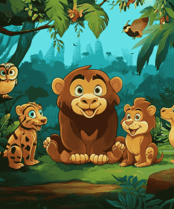 Jungle Animals Cartoon Diamond Painting